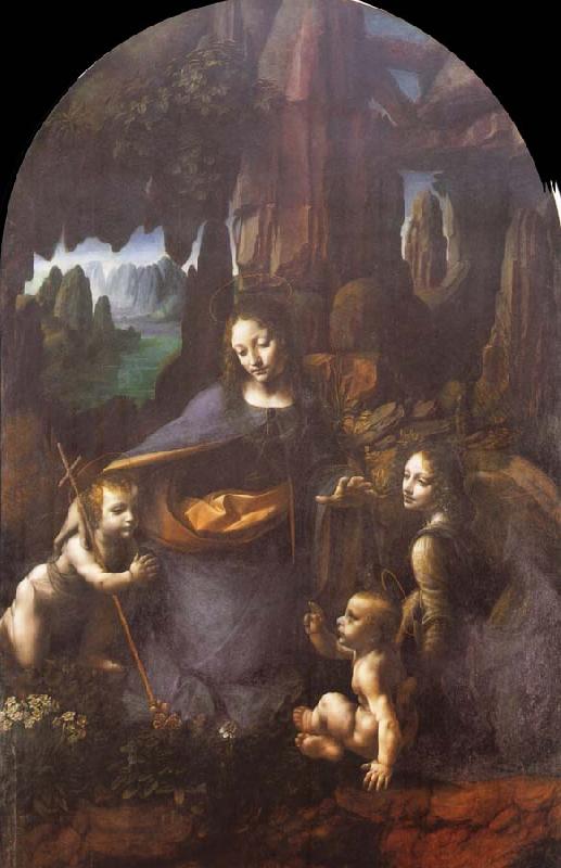 Leonardo  Da Vinci Madonna of the Rocks oil painting image